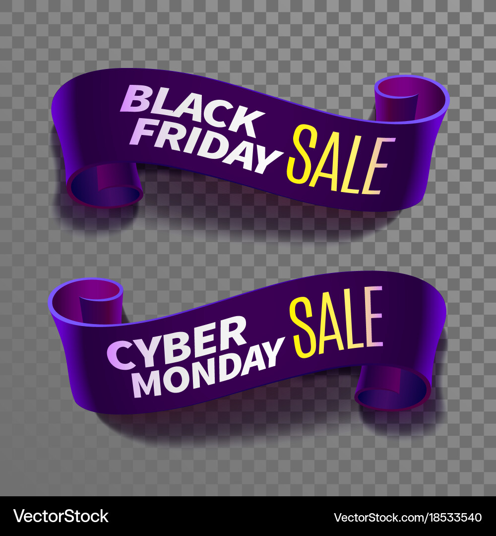 Black friday sale ribbon Royalty Free Vector Image