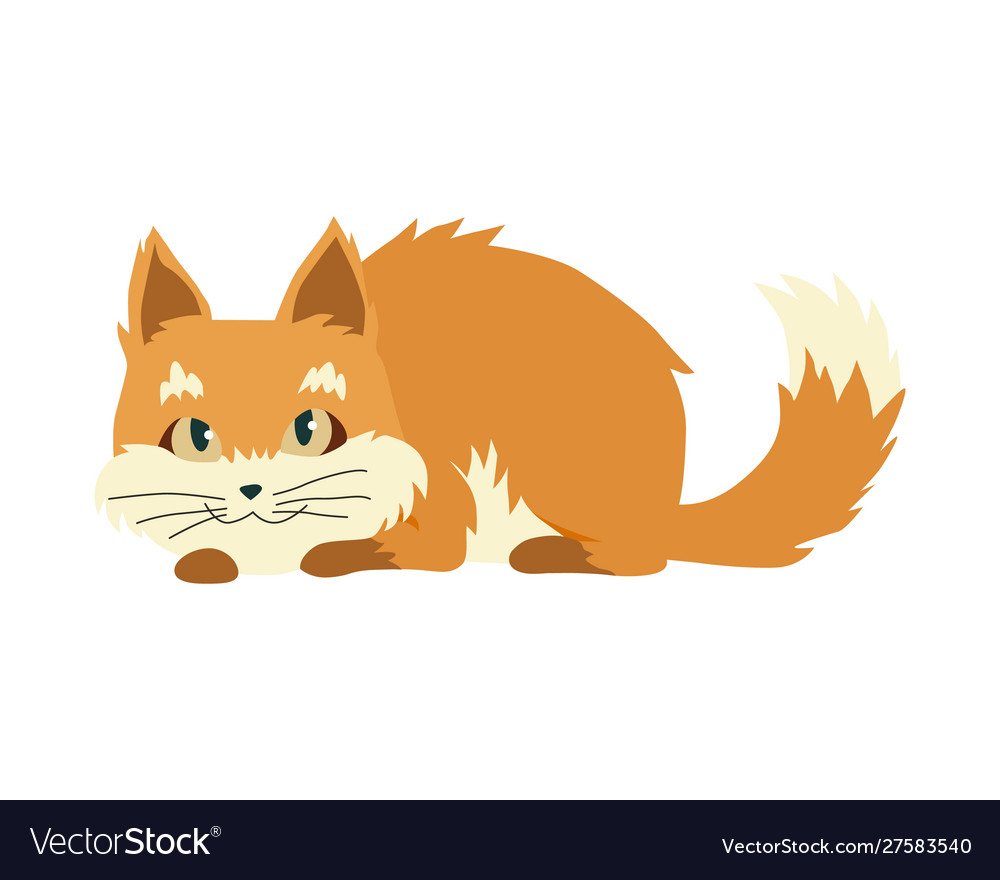 Cute cartoon kittie or cat with colored fur Vector Image