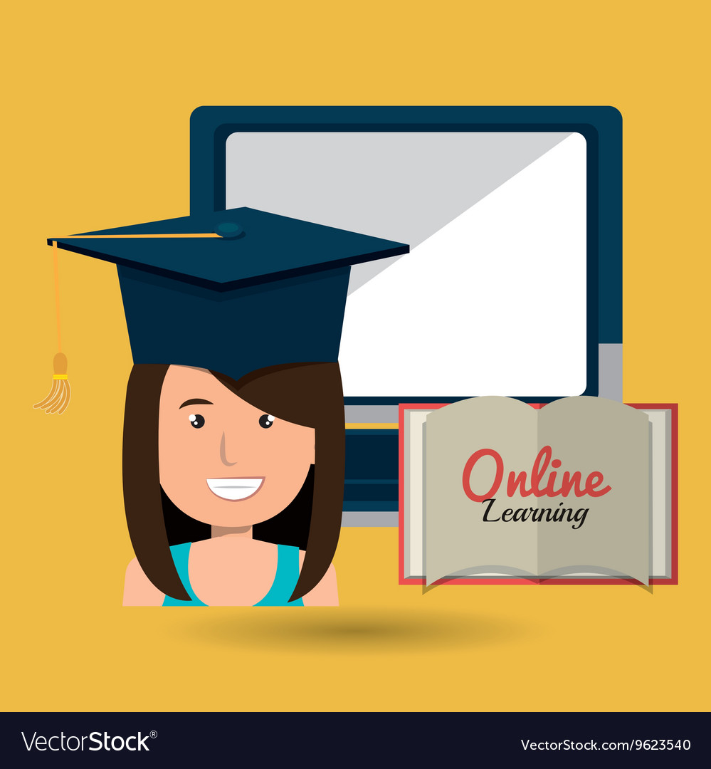 Graduate online education isolated icon design Vector Image