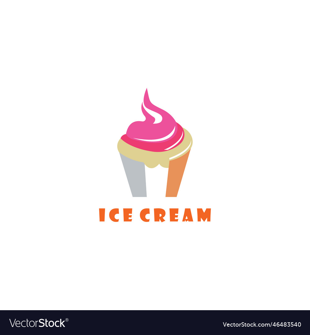 Ice cream food and drink logo abstract design Vector Image