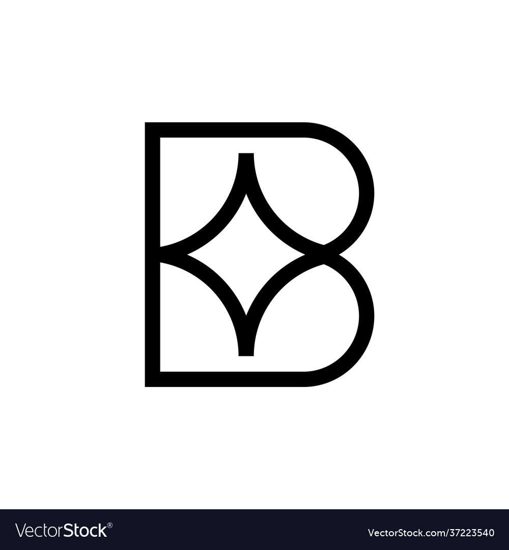 Letter b star logo icon design alphabet b logo Vector Image