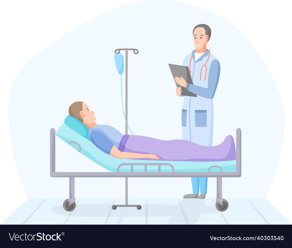 Patient and doctor in hospital room person Vector Image