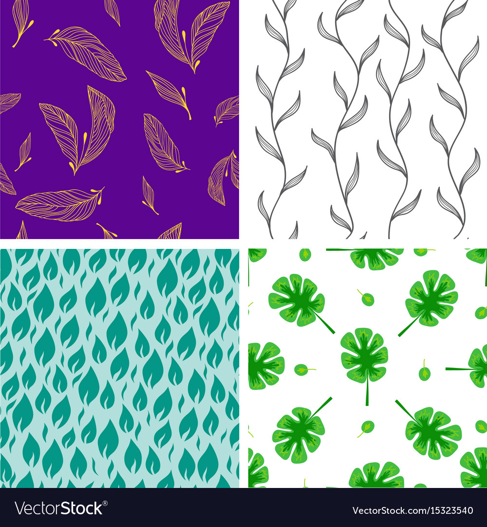 Seamless pattern leaves nature