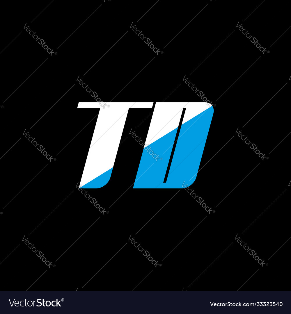 Td letter logo design on black background Vector Image