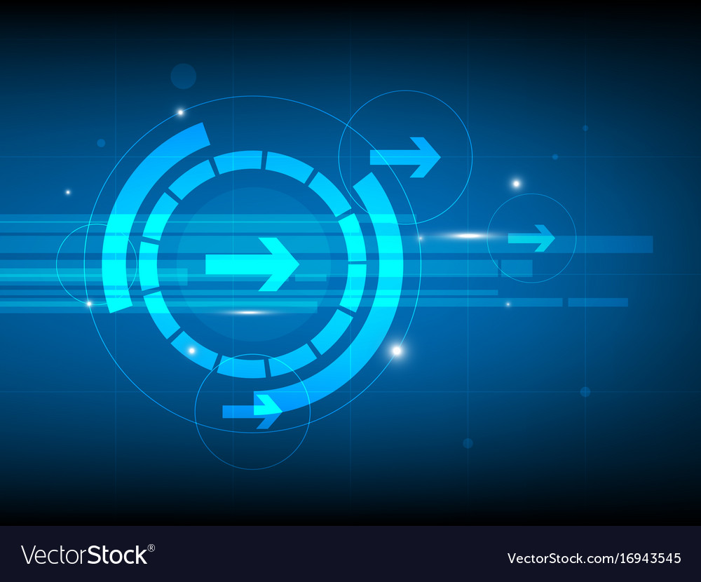 Abstract blue right arrow circle digital Vector Image