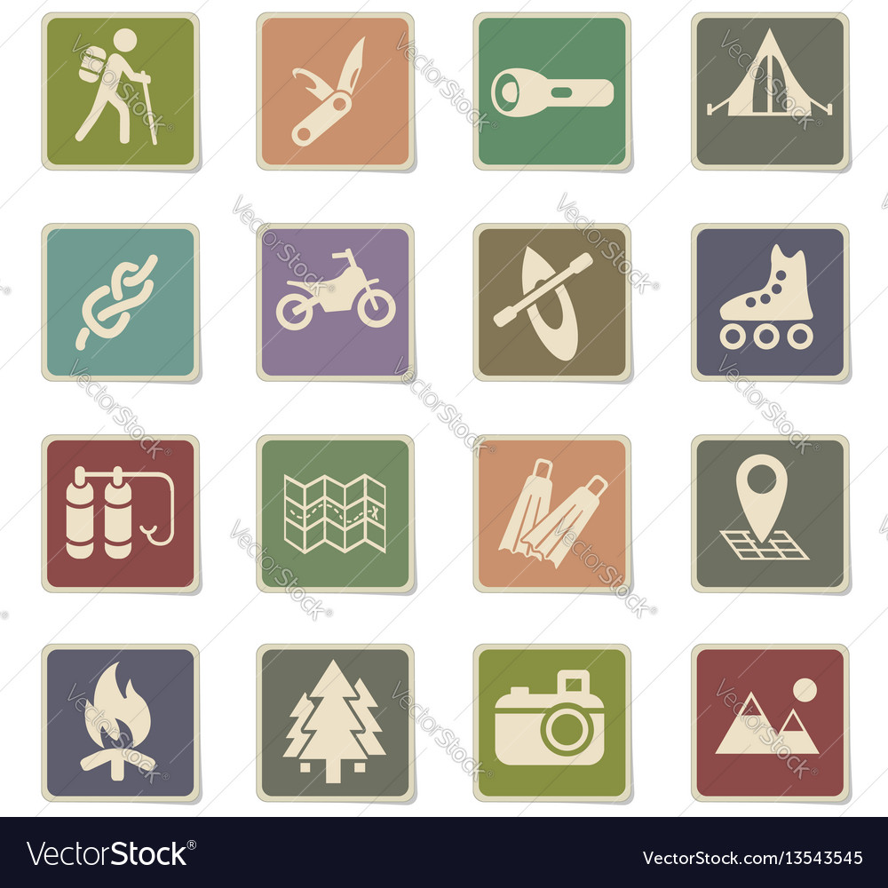 Active recreation icon set Royalty Free Vector Image