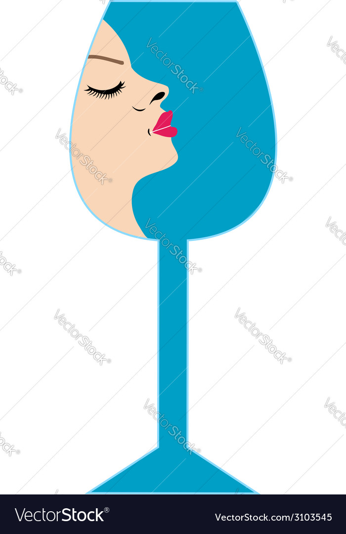 Pretty lady in a glass- beverage business logo