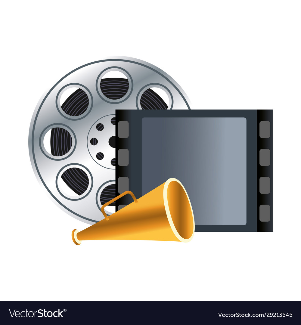 Reel tape and megaphone icon