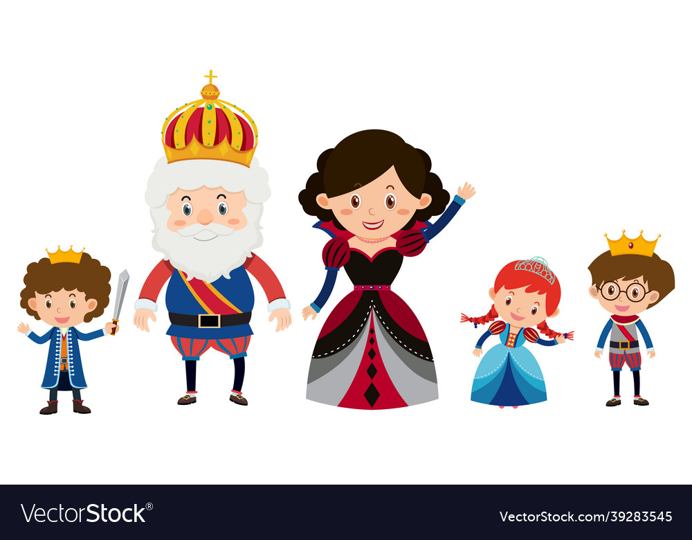 Royal family cartoon character Royalty Free Vector Image