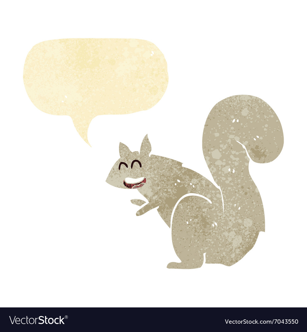 Cartoon squirrel with speech bubble