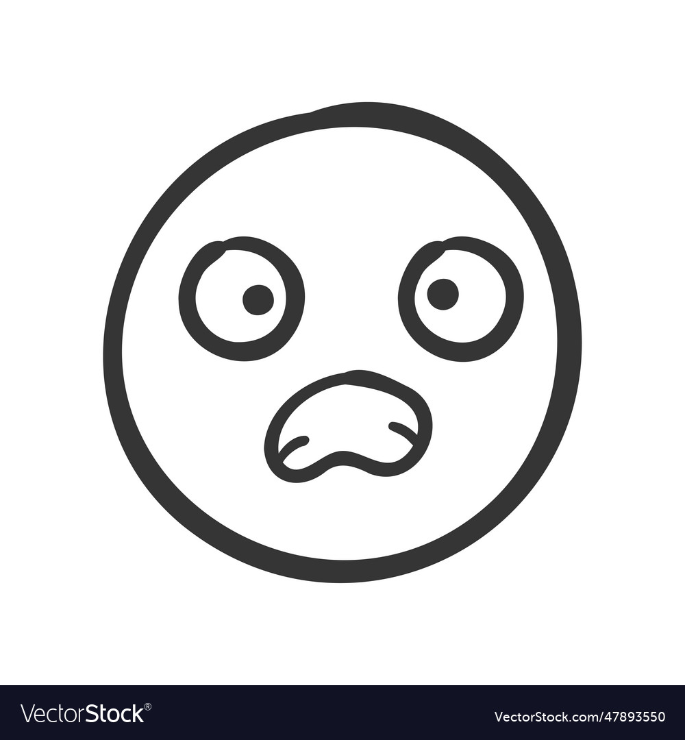 Hand drawn emoticons cute expression faces Vector Image