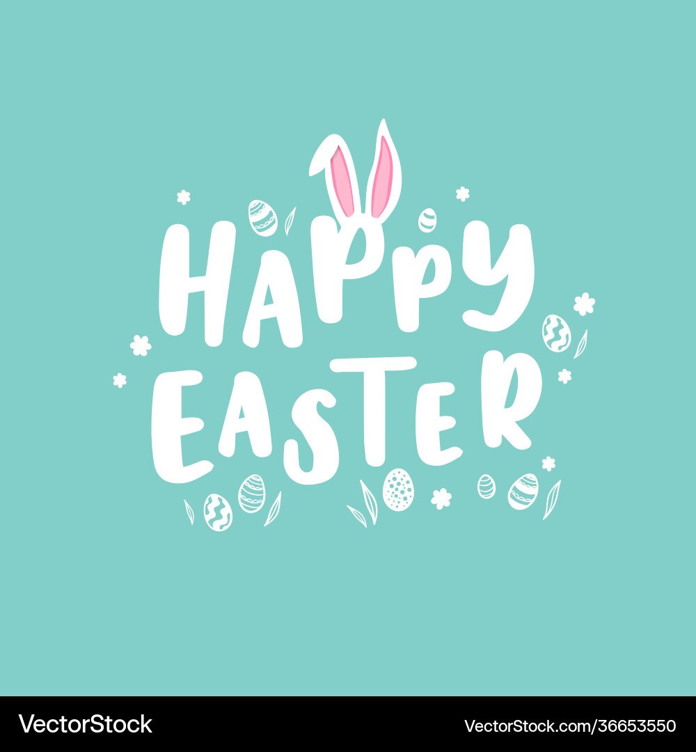 Happy easter typographical background Royalty Free Vector