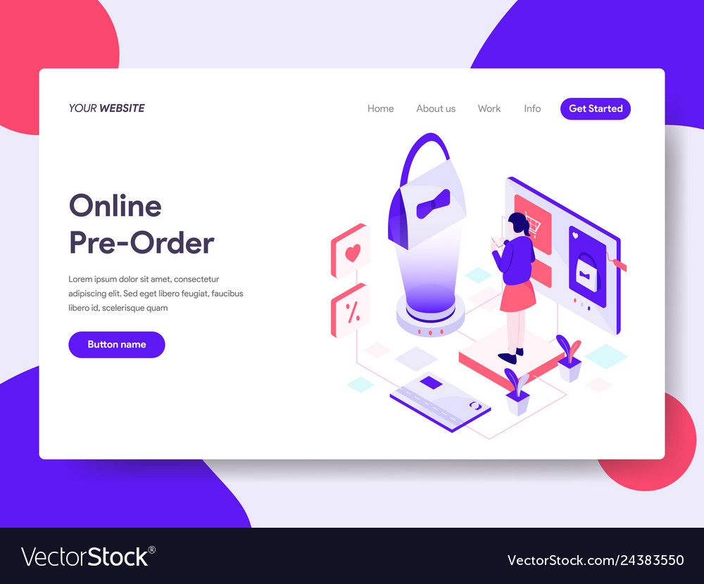Landing Page Template Online Pre Order Royalty Free Vector landing-page-template-online-pre-order-royalty-free-vector
