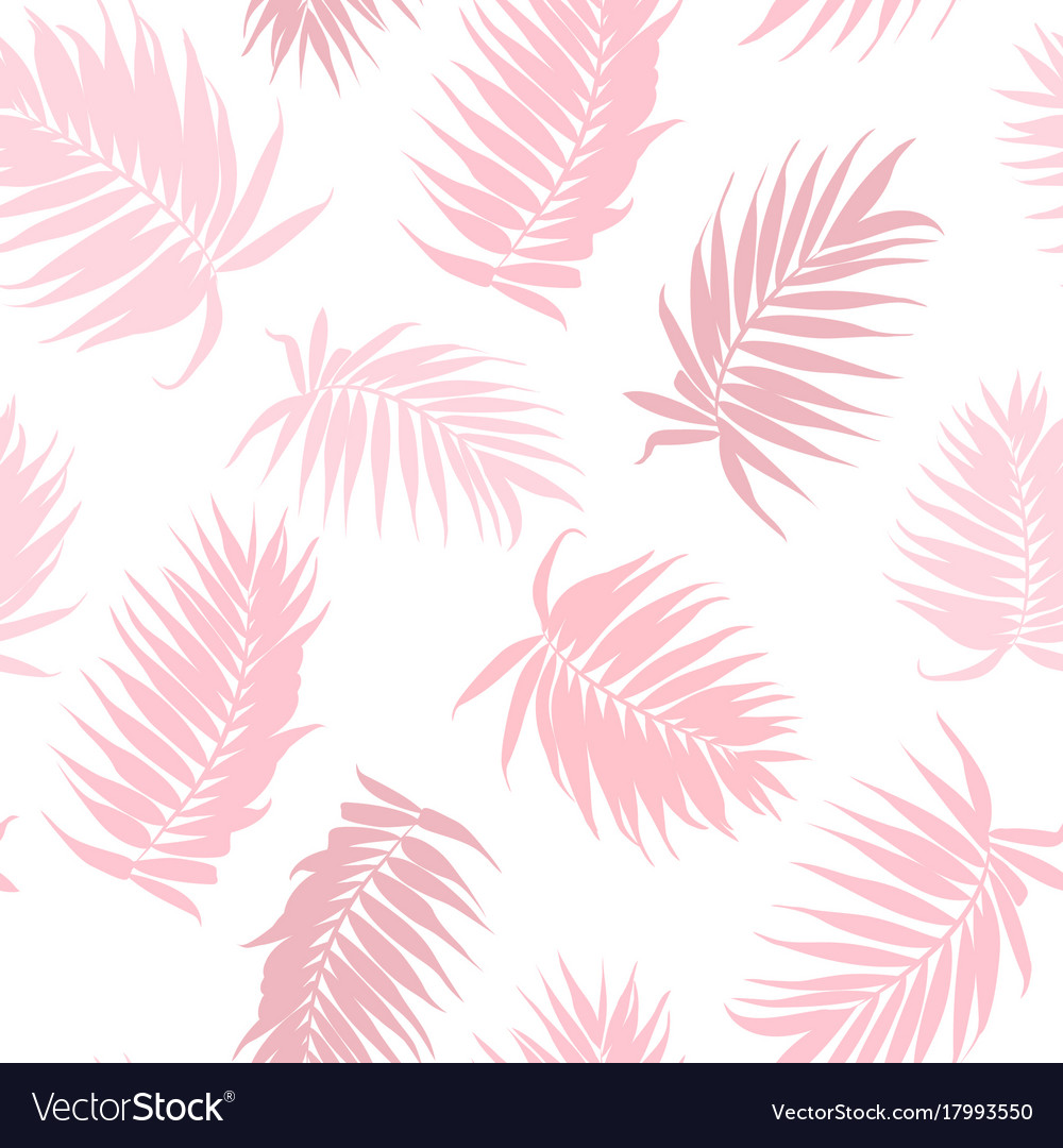 Pink camouflage palm tree leaves seamless pattern