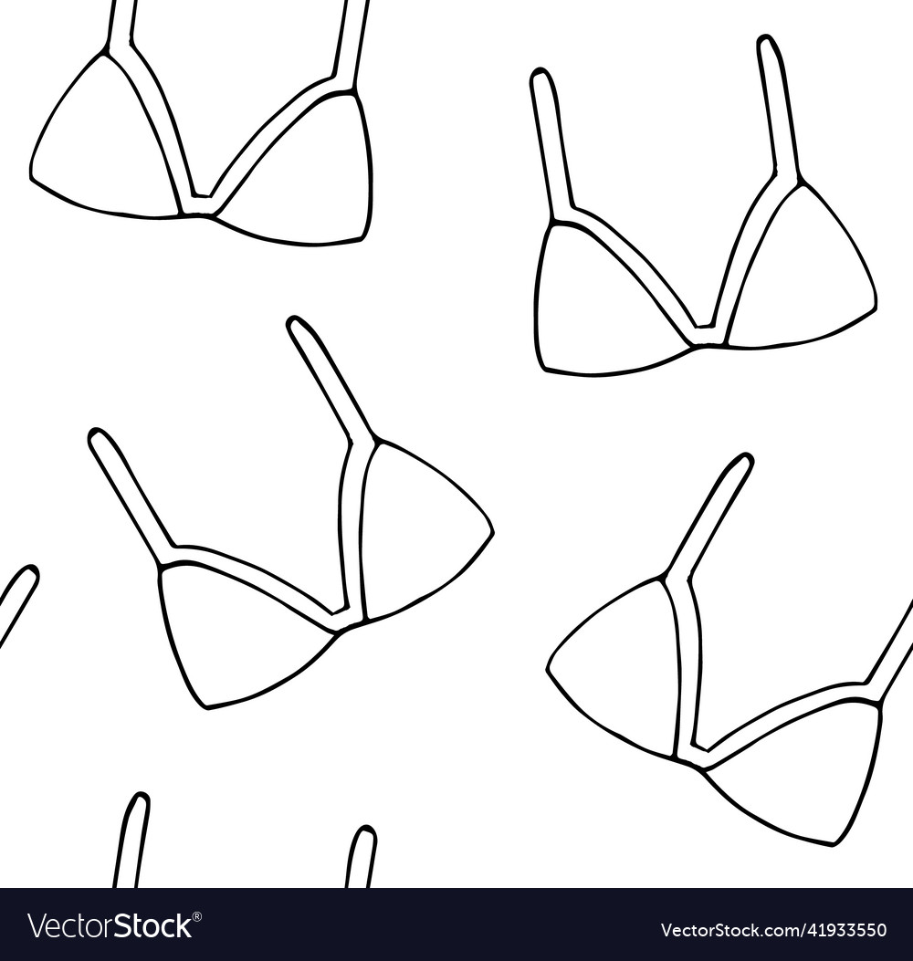 Seamless pattern of hand drawn bra Royalty Free Vector Image