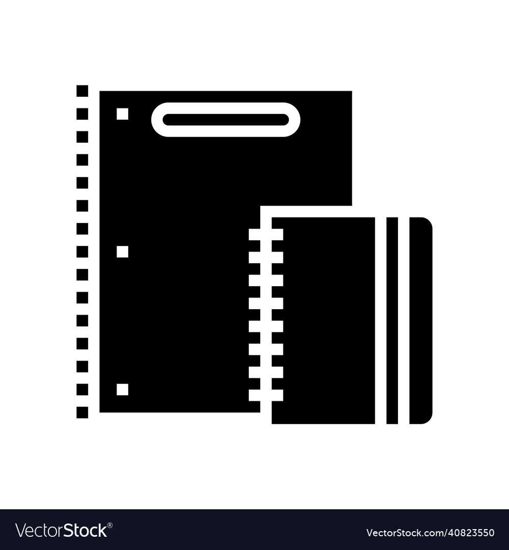 Spiral notebook glyph icon Royalty Free Vector Image