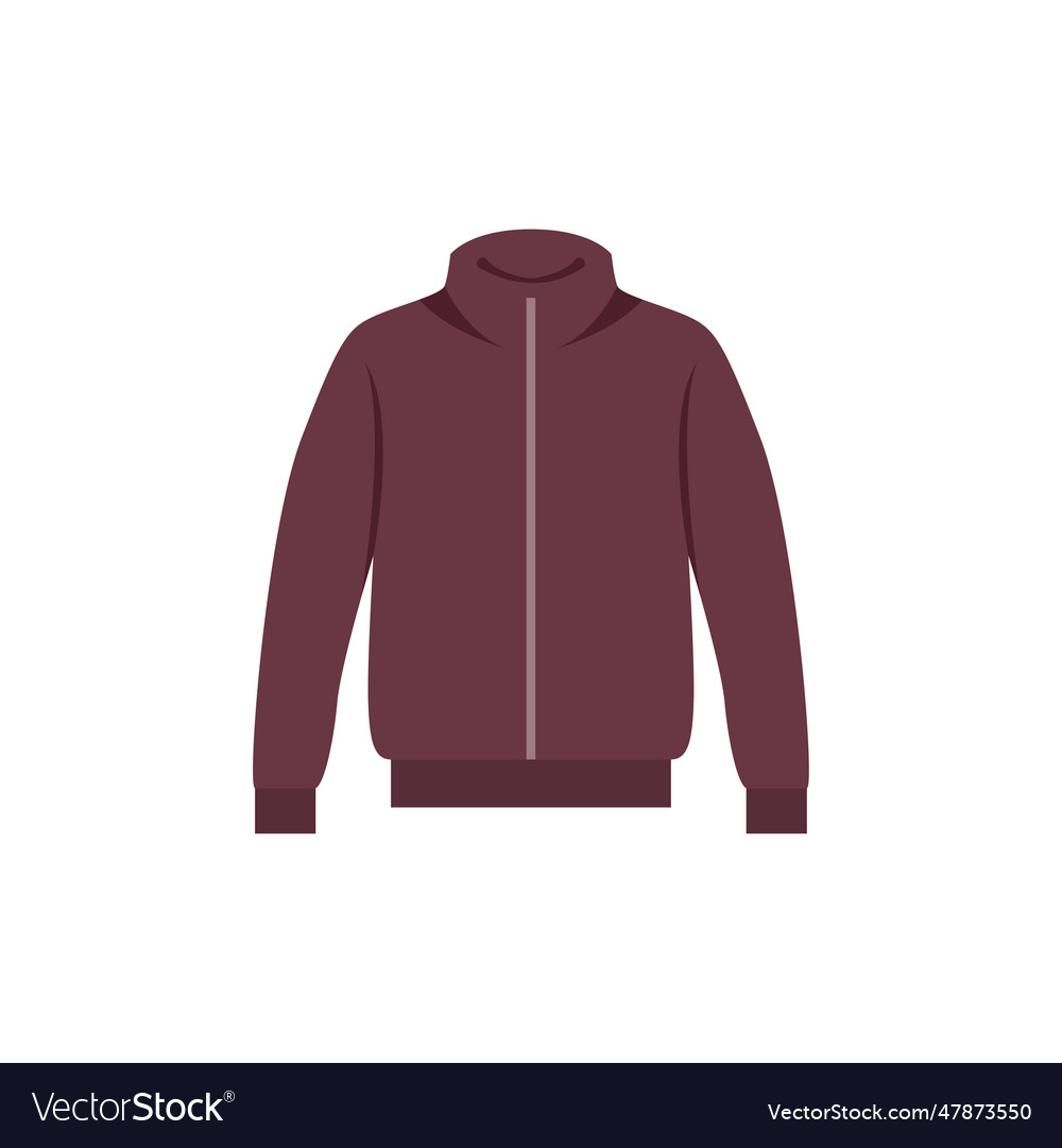 Zip up funnel neck jacket flat icon design illust Vector Image