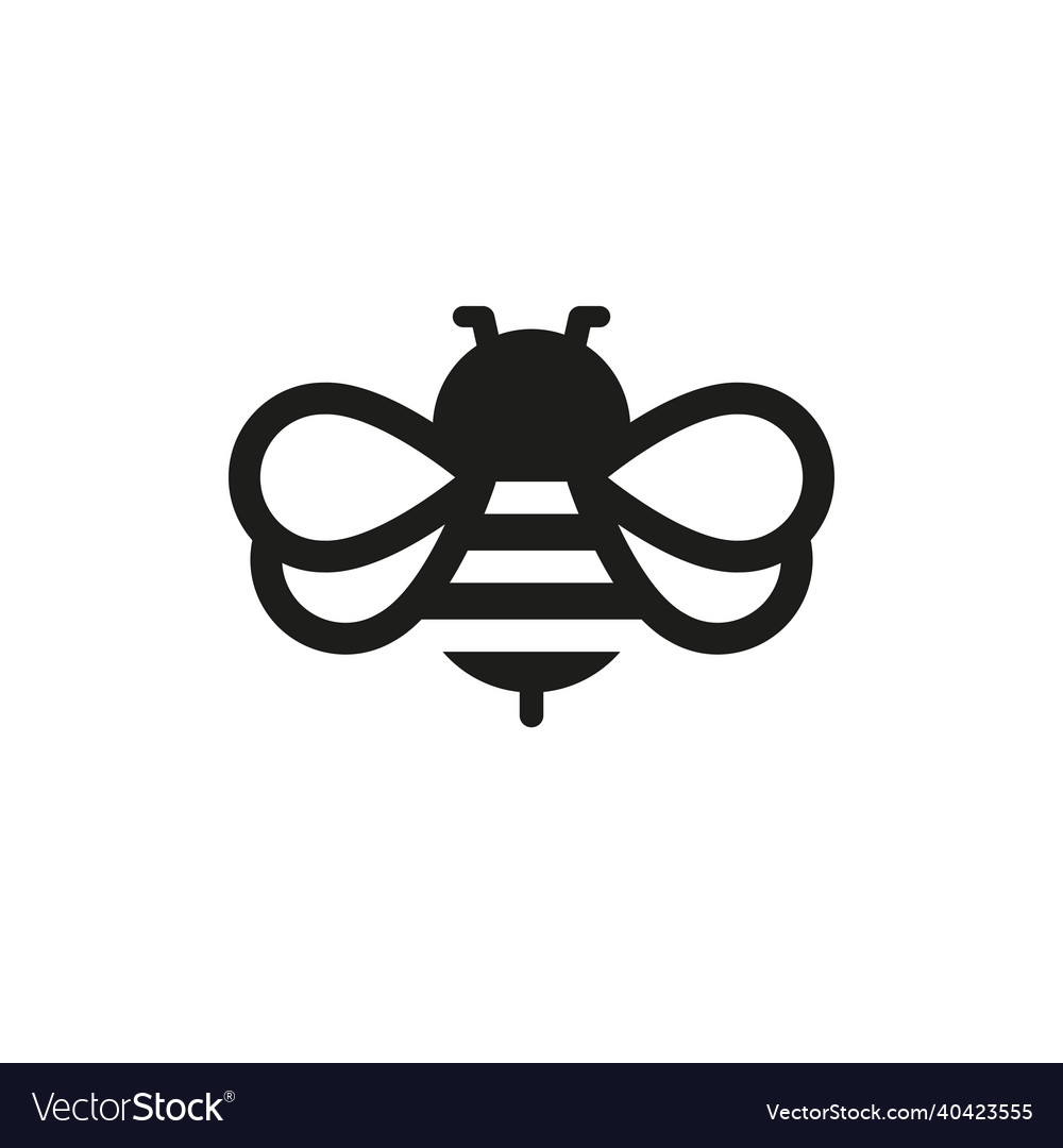 Bee icon simple on a white