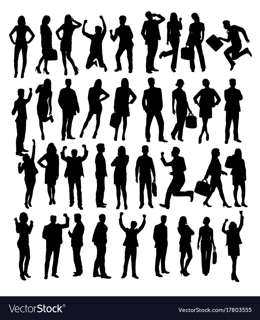 Download Business activity people silhouettes Royalty Free Vector