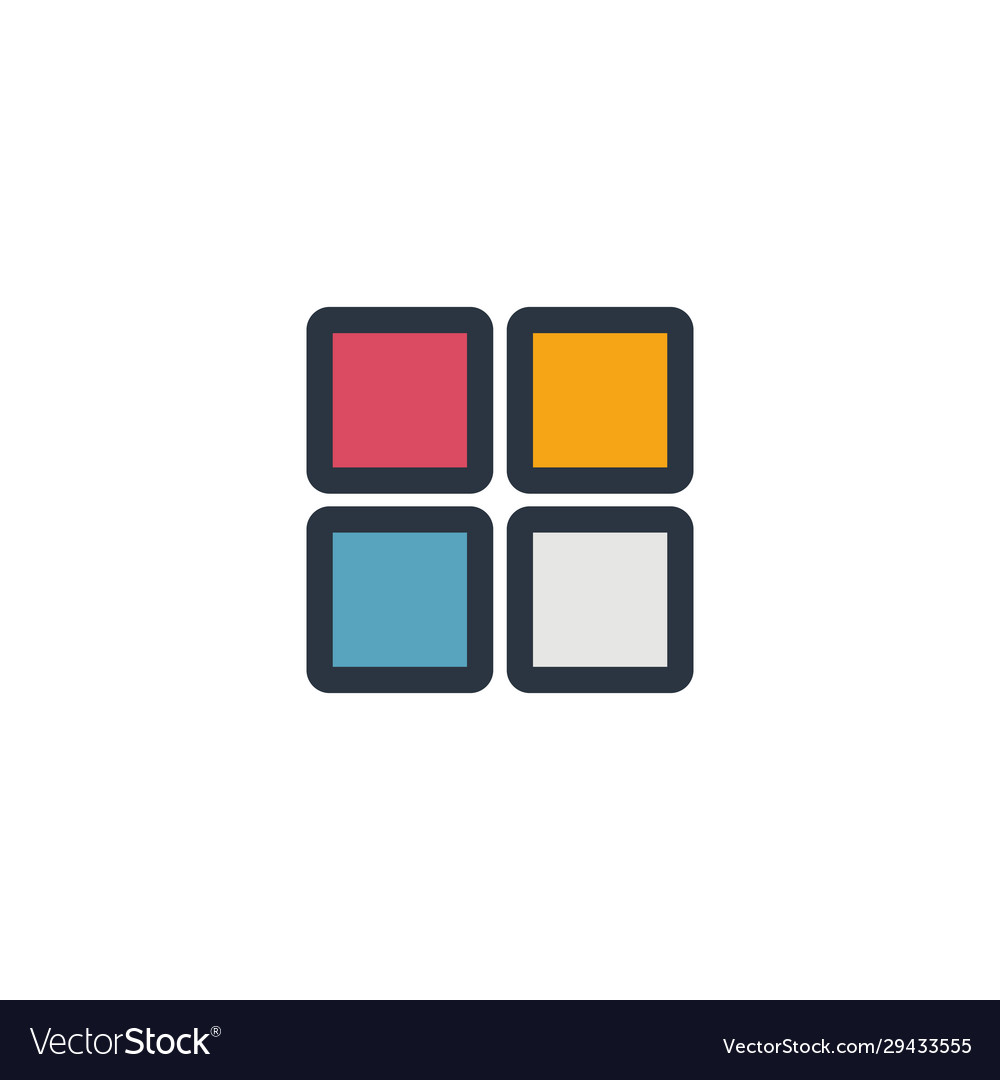 Four Squares Logo Design Grid Can Be Used Vector Image