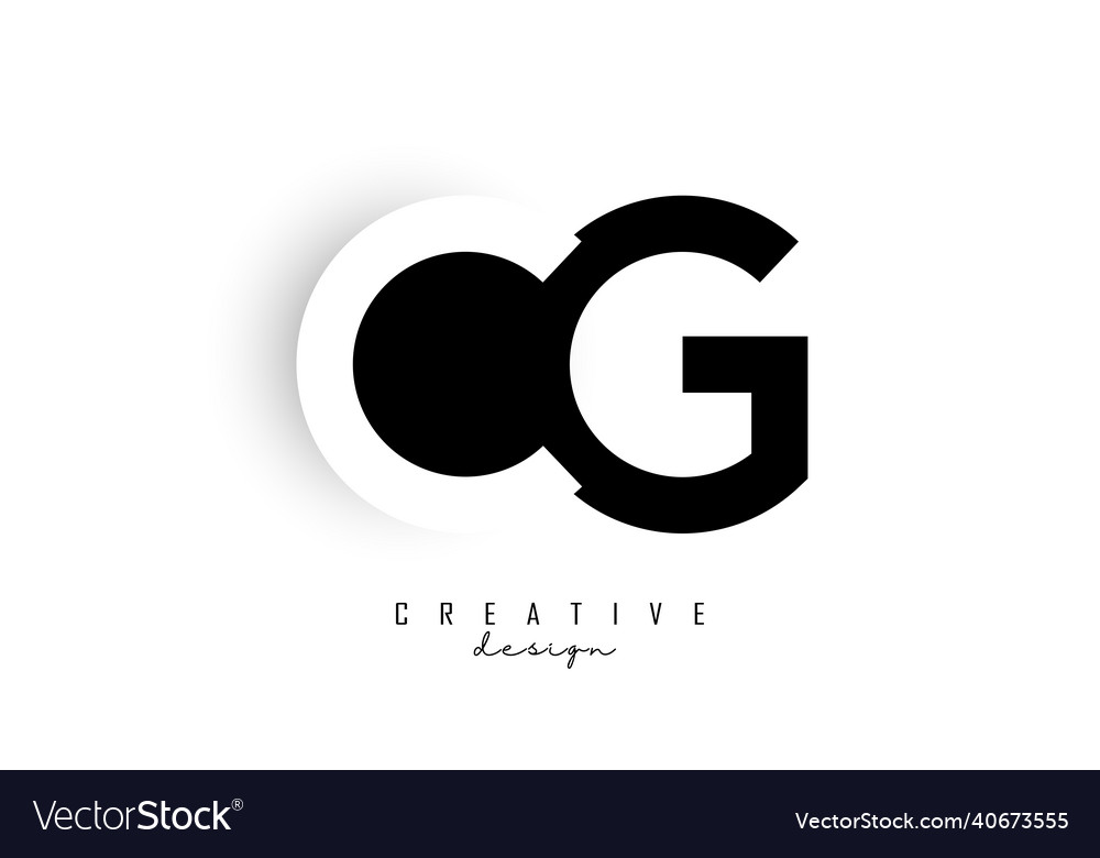 Letters cg logo with black and white negative