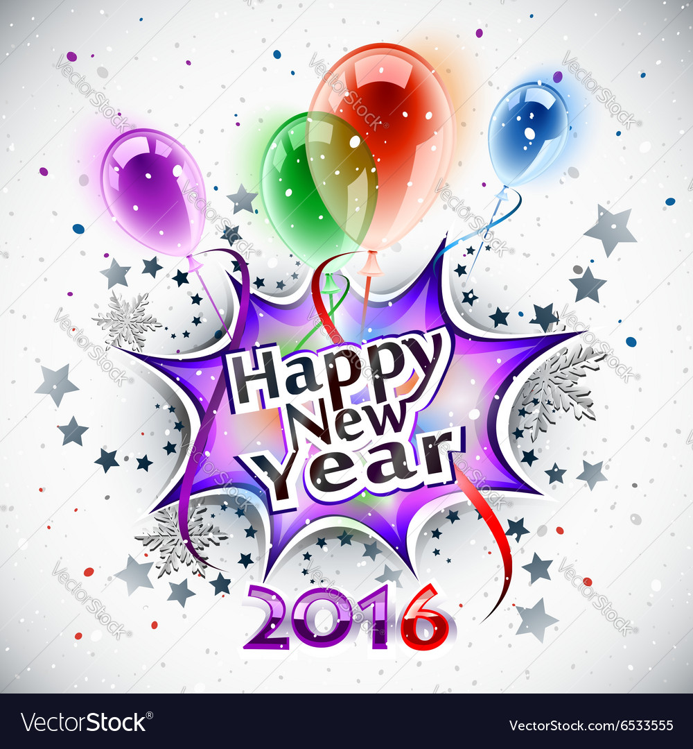 New year balloons 2016 Royalty Free Vector Image