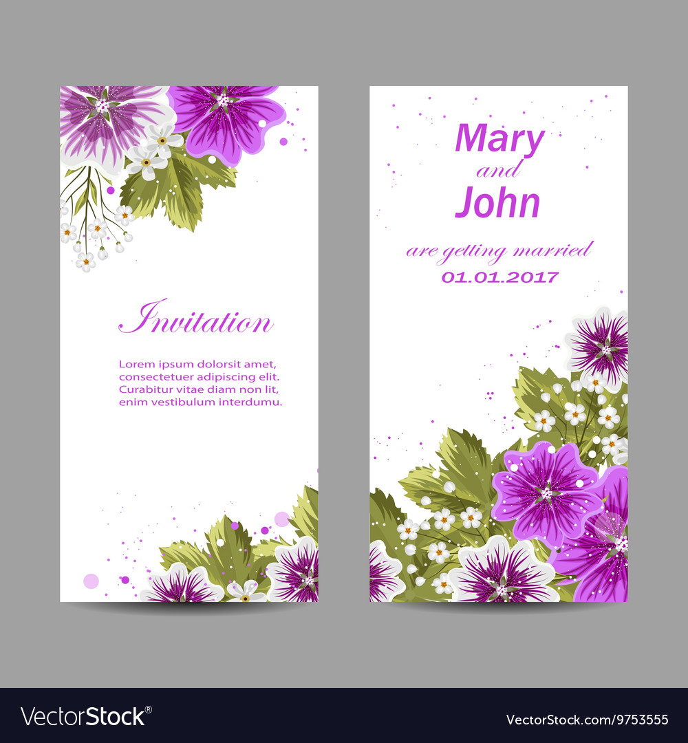 Set of wedding invitation cards design