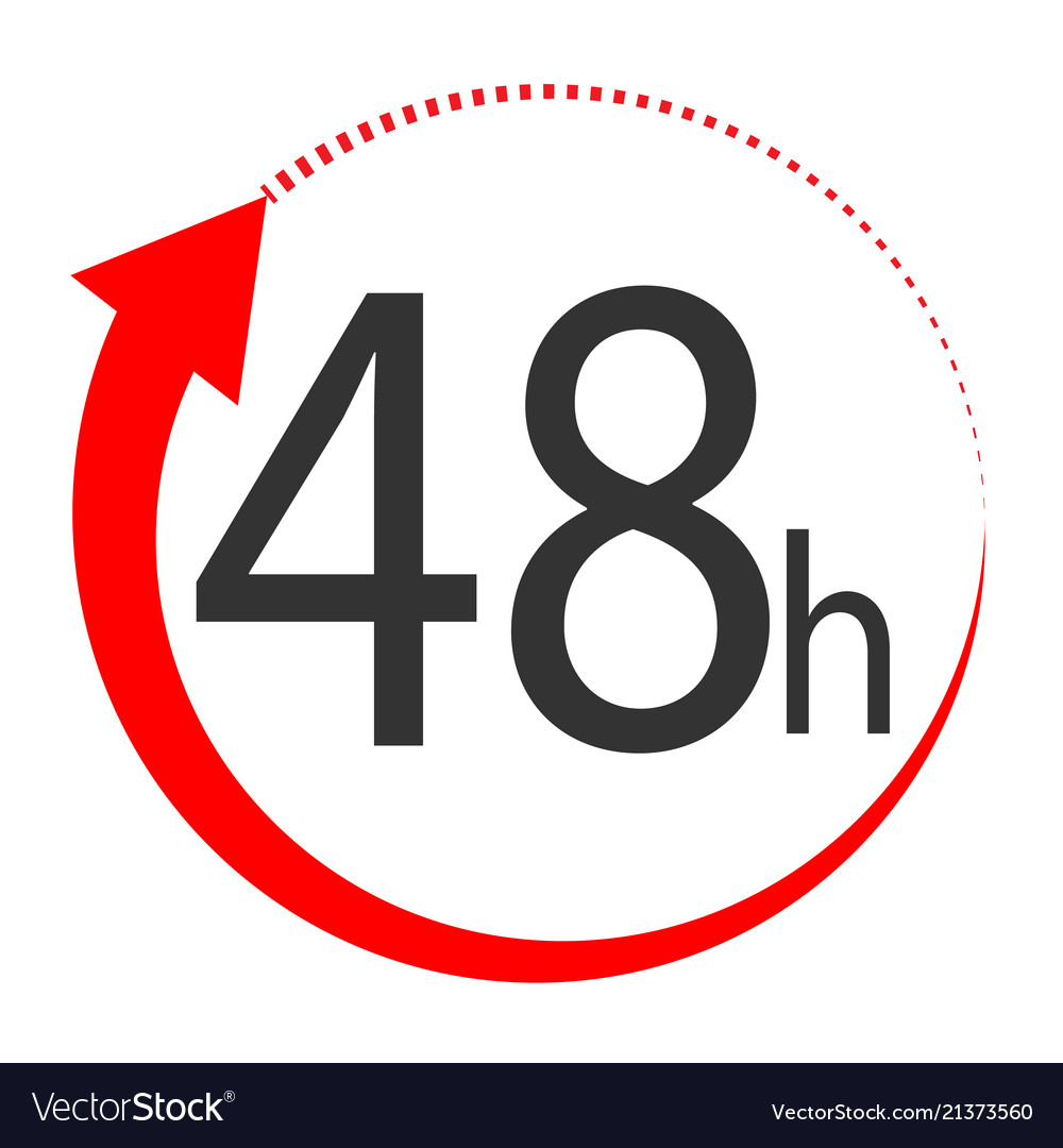 48 Hours On White Background Flat Style Hours Vector Image