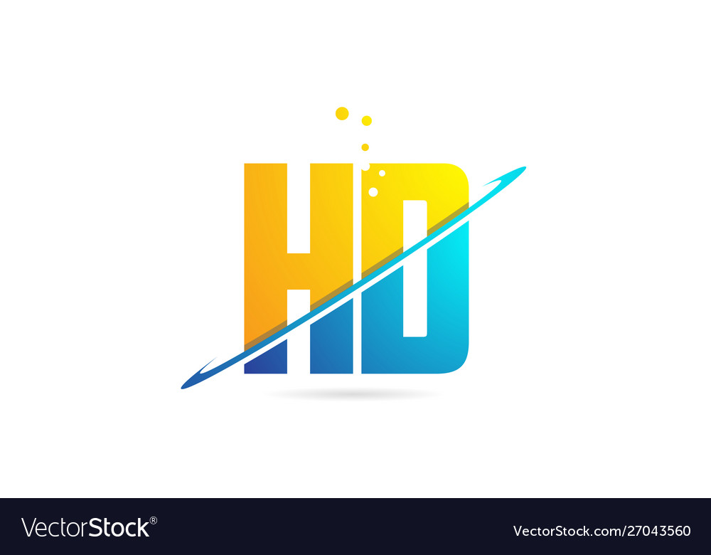 Alphabet letter hd h d combination for logo Vector Image