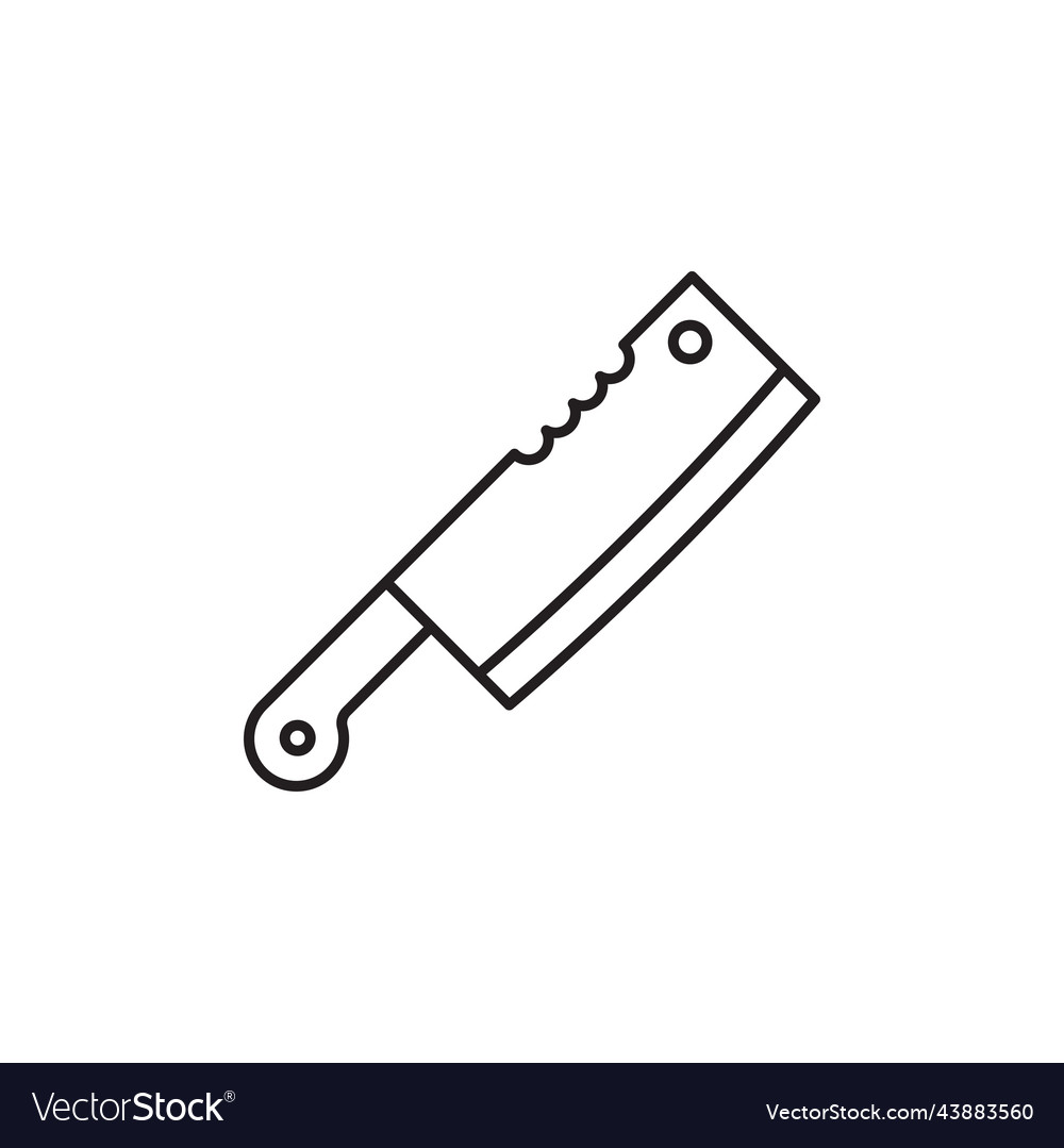 Cleaver knife line art icon design template Vector Image