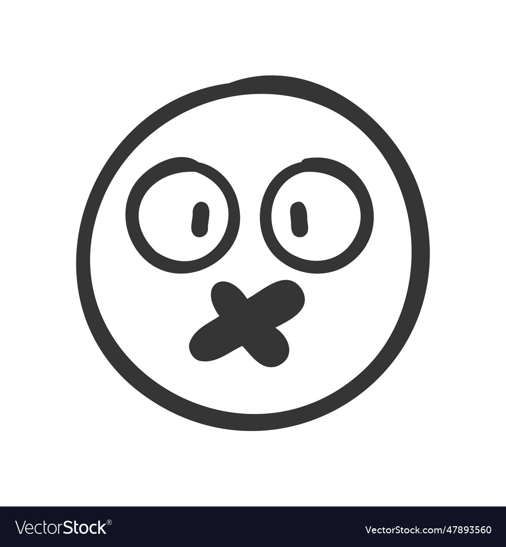 Hand drawn emoticons cute expression faces Vector Image