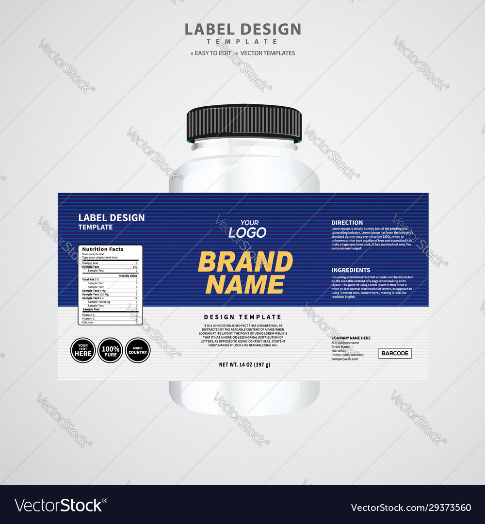 Label and packaging template design Royalty Free Vector