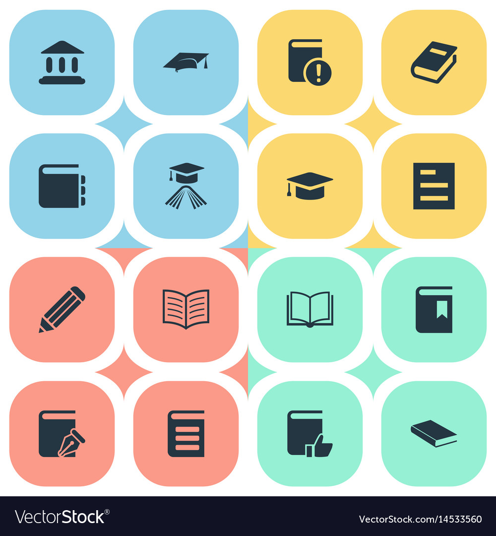 Set of simple reading icons