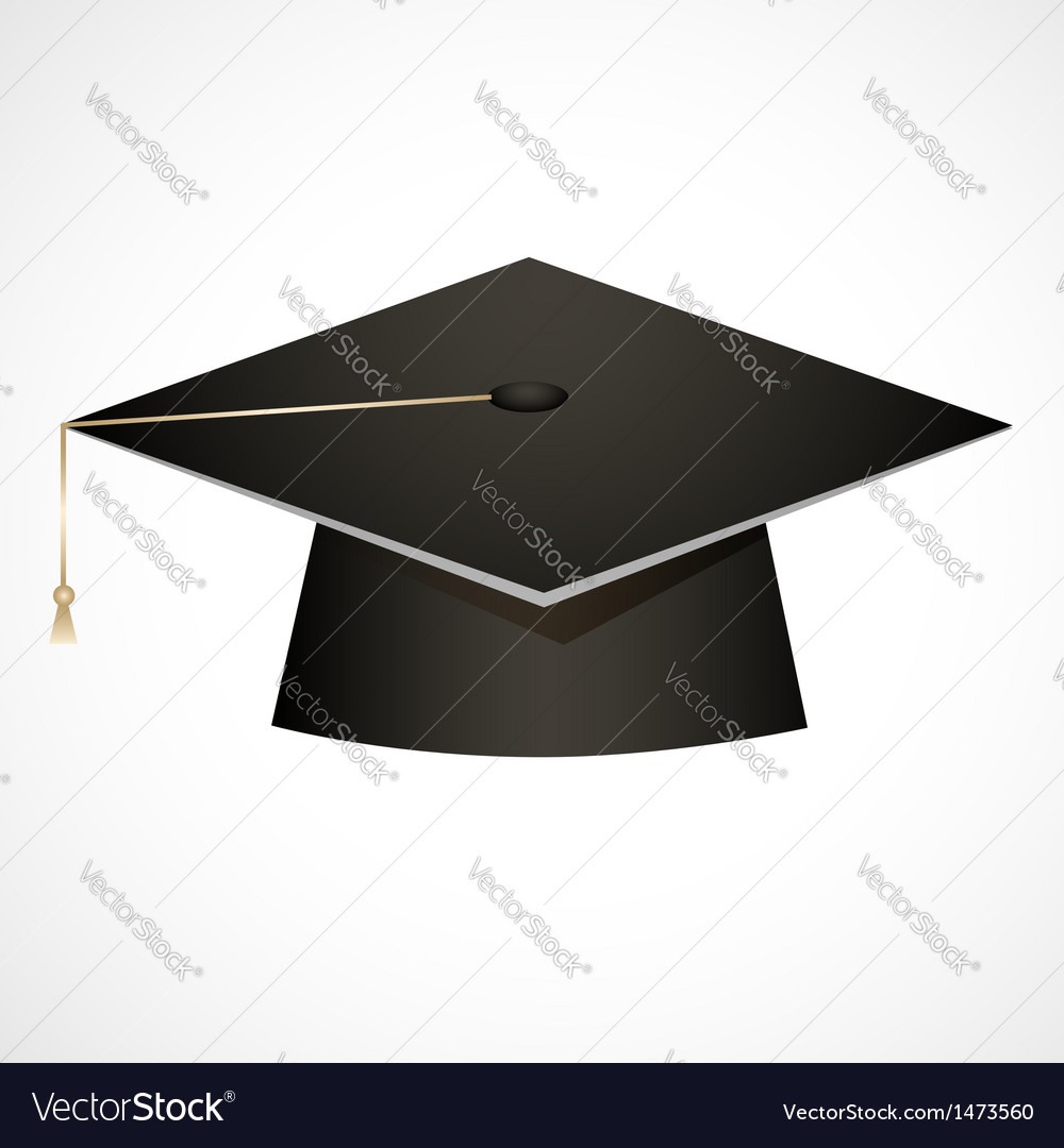 Traditional graduation hat isolated on white Vector Image