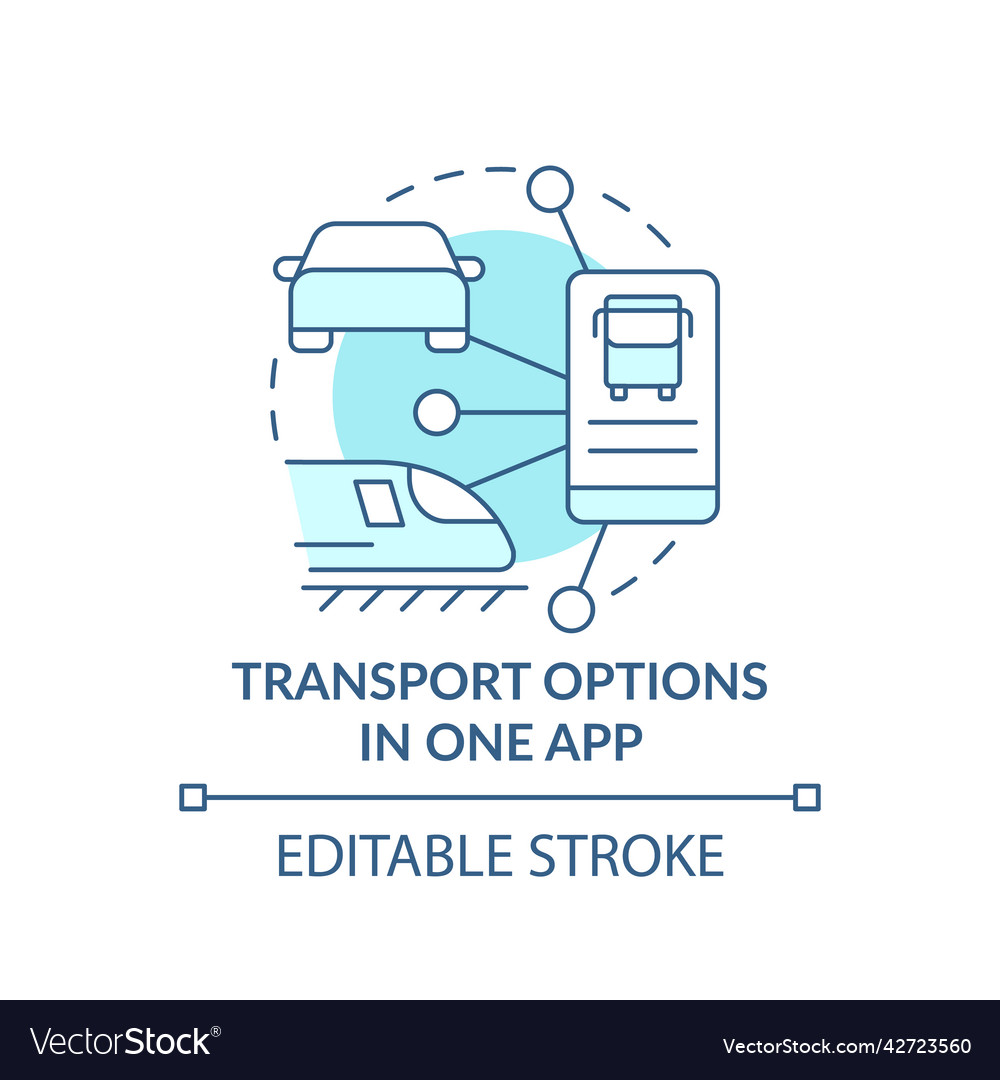 Transport options in one app turquoise concept Vector Image