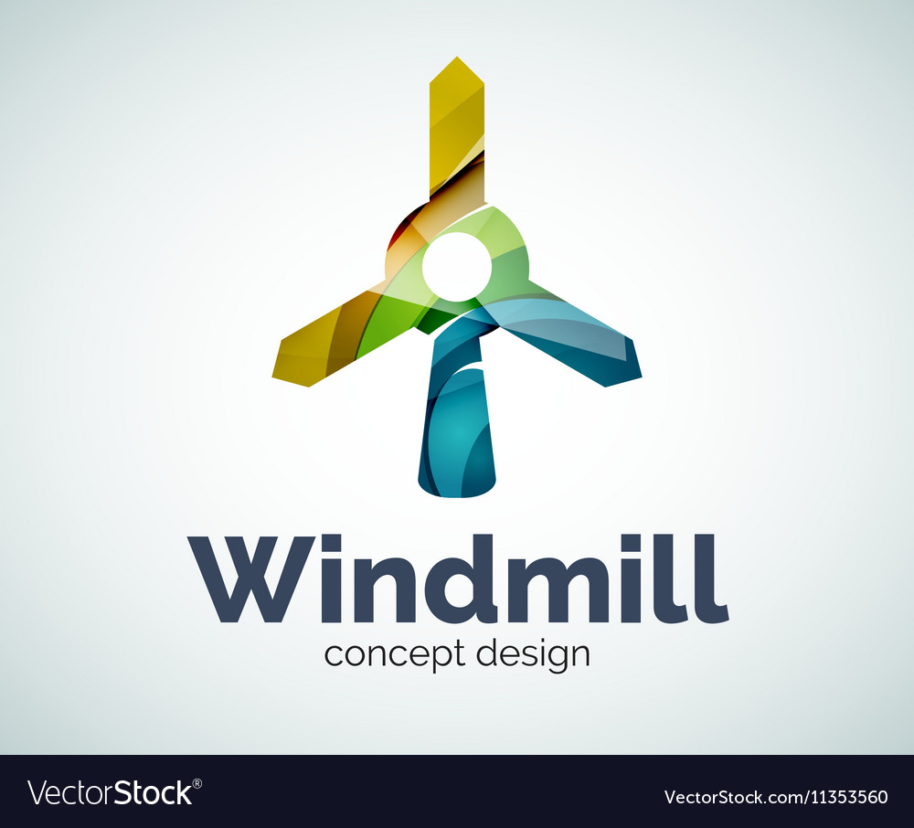 windmill logo template royalty free vector image