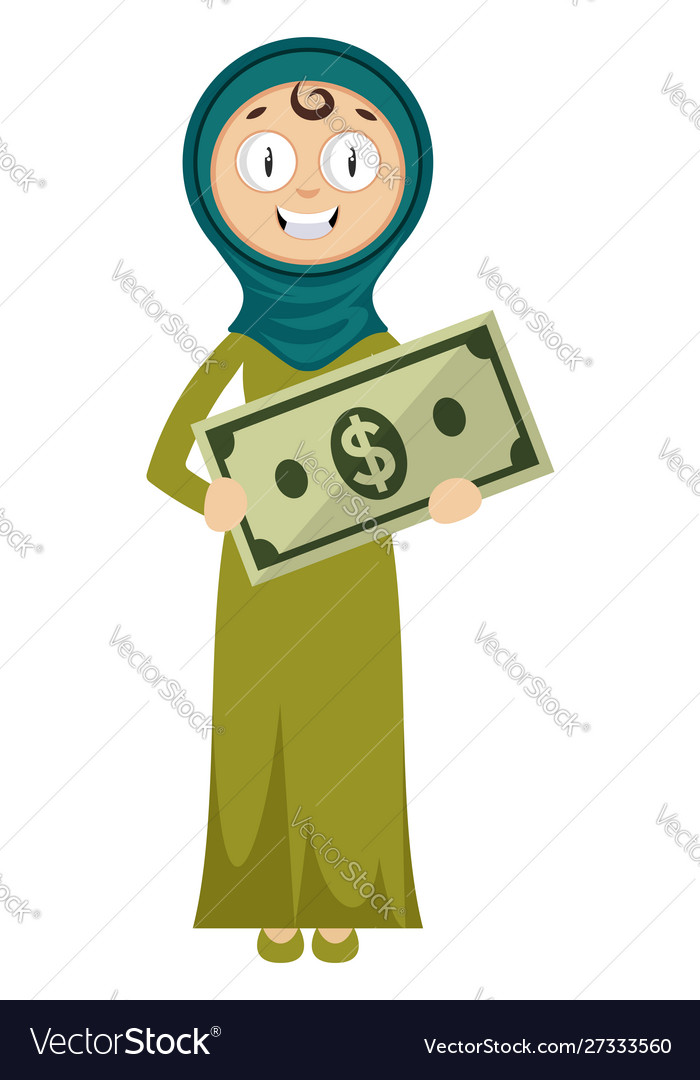 Woman with money on white background