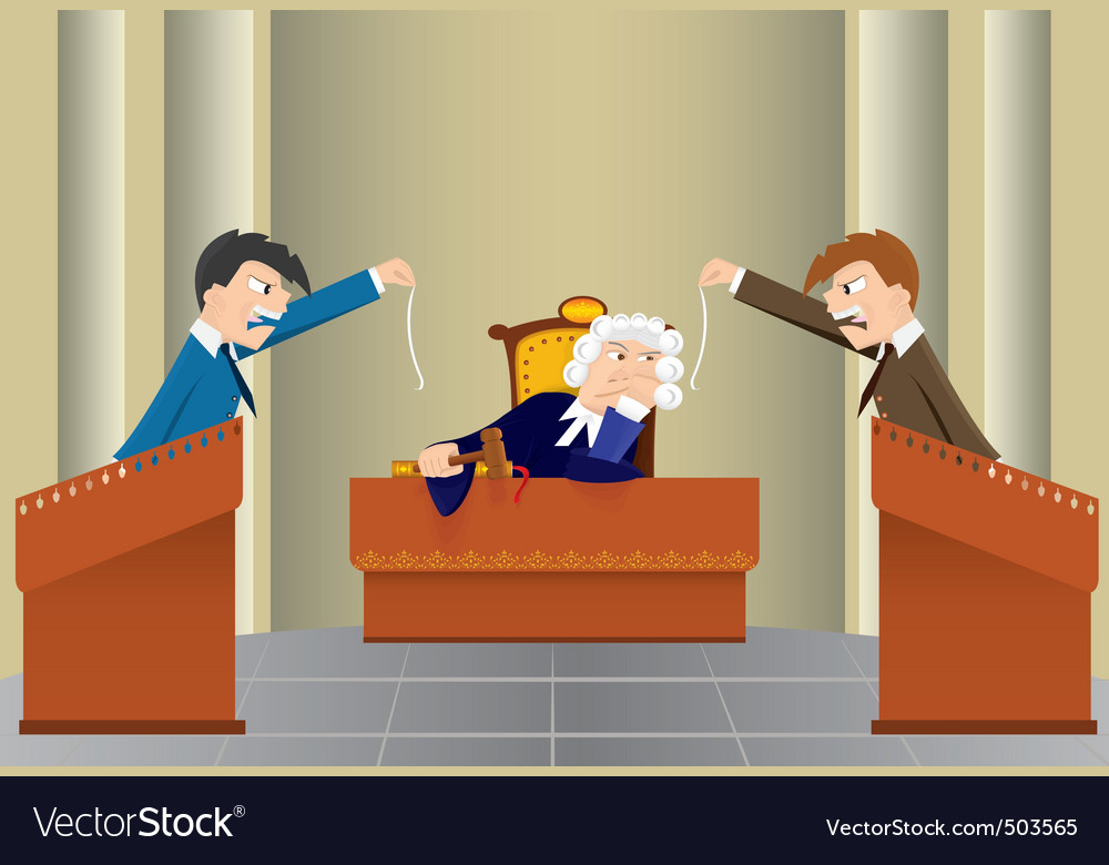 Cartoon judicial sitting Royalty Free Vector Image