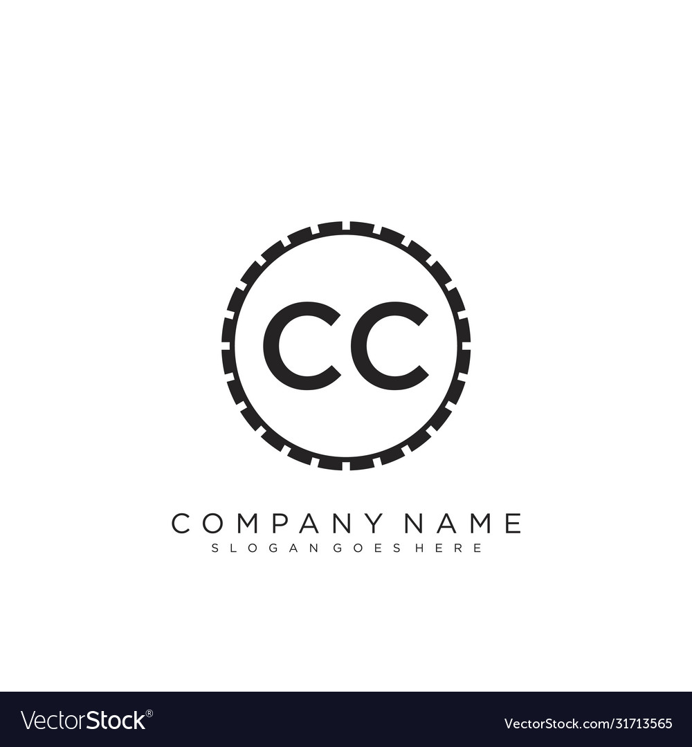 Cc initial handwriting logo design Royalty Free Vector Image