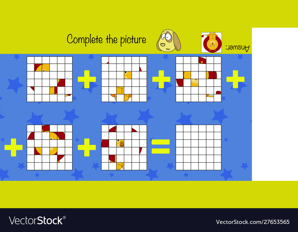 Complete picture children education game iq Vector Image