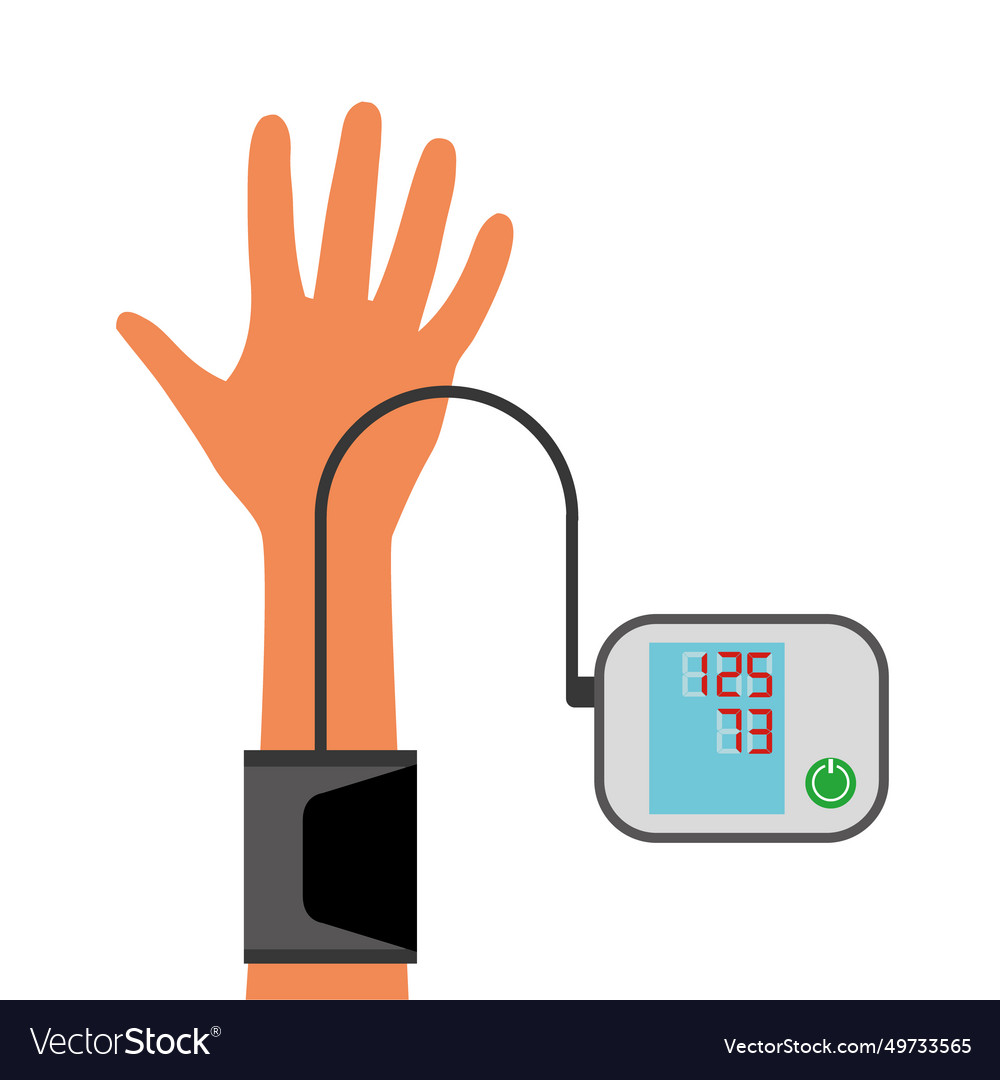 Doctor measuring patient blood pressure checking Vector Image