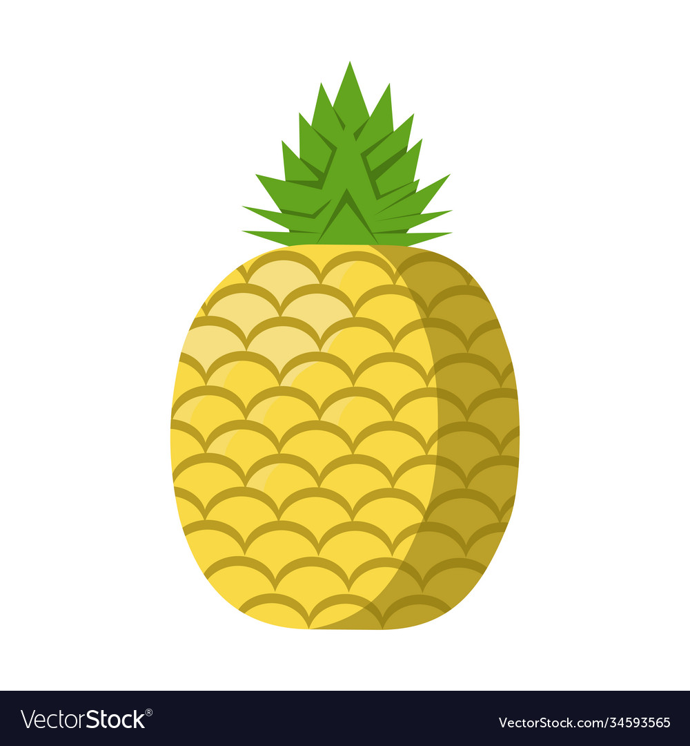 Juicy bright pineapple isolated on white Vector Image