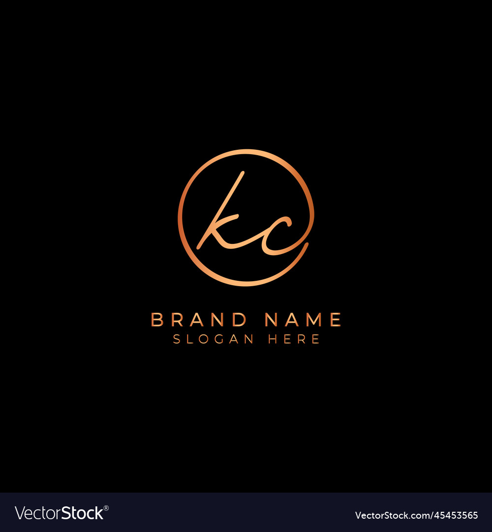 K c kc initial letter handwritten signature logo