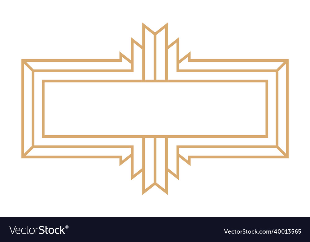 Modern geometric label vintage art deco line