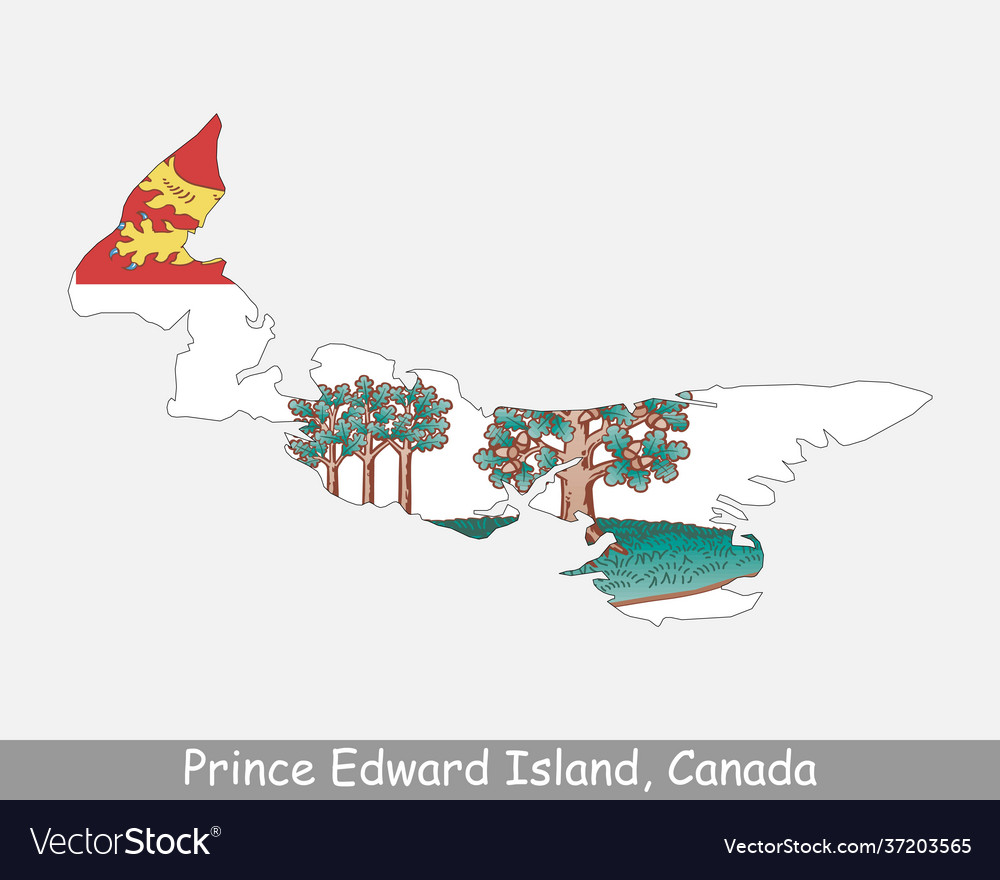 Prince edward island canada map flag