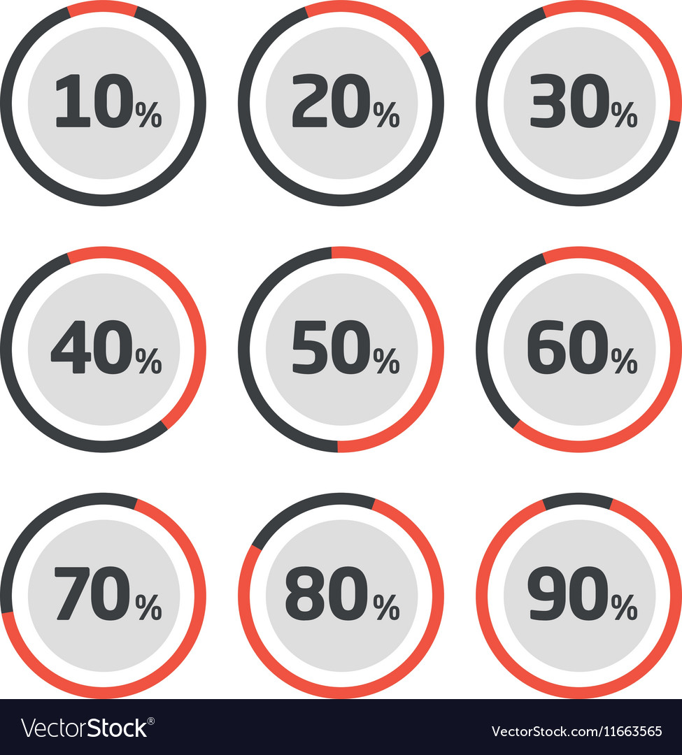 Template Pie Chart Percent Royalty Free Vector Image Template Pie Chart Percent Vector Image