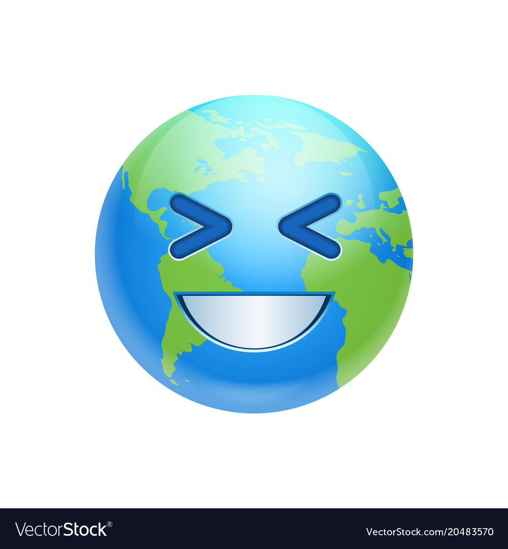 Cartoon Earth Face Laughing Icon Funny Planet Vector Image Cartoon Earth Face Laughing Icon Funny Planet Vector Image