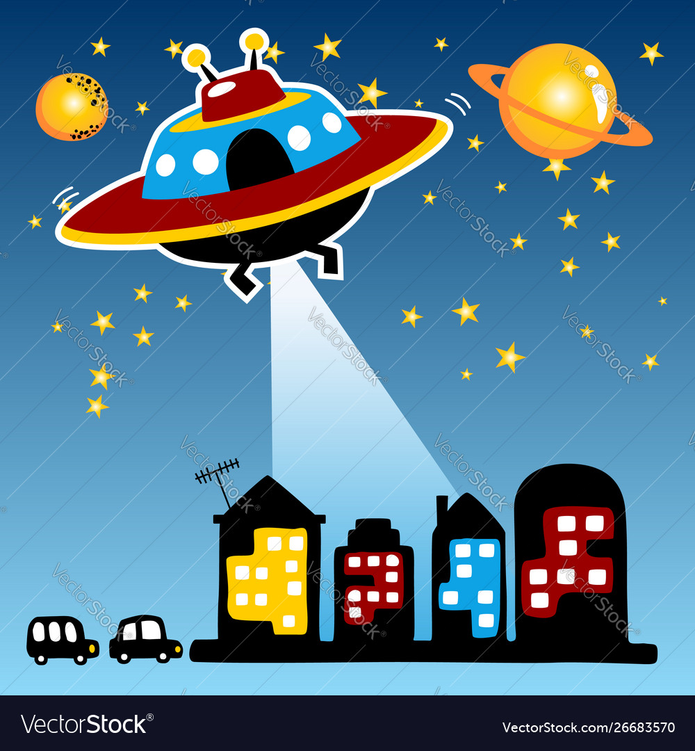 Cartoon ufo attack earth Royalty Free Vector Image Cartoon ufo attack earth Royalty Free Vector Image