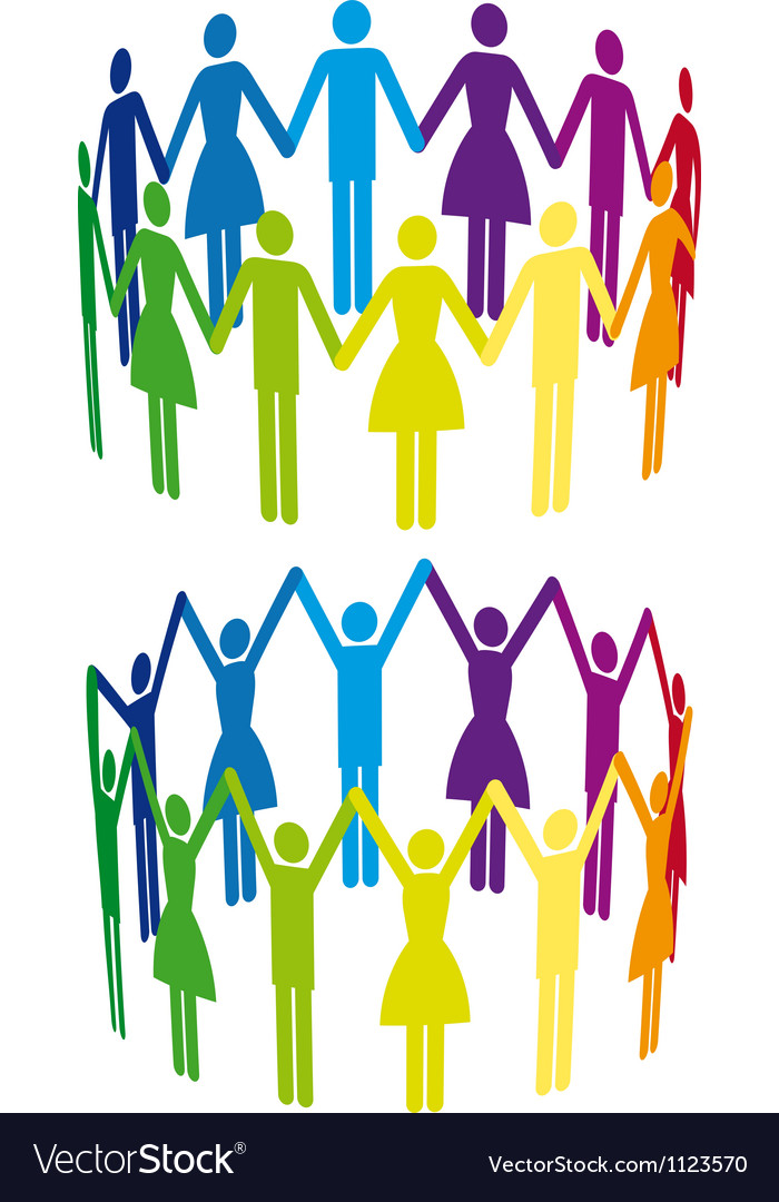 Colorful people in circle Royalty Free Vector Image