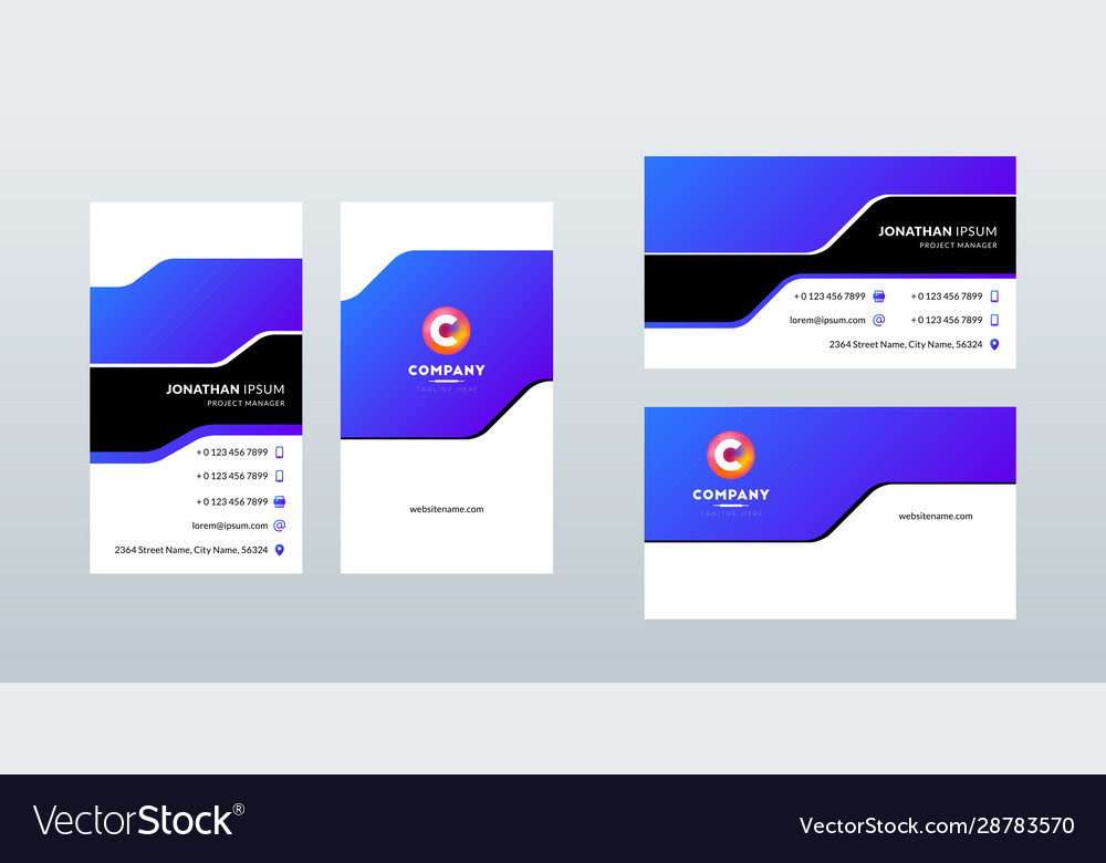 Double sided modern business card template layout